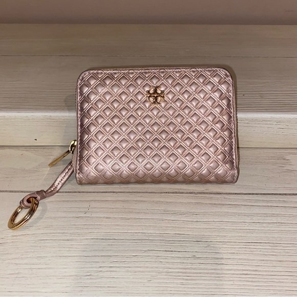 Tory Burch Accessories - Tory Burch Marion Rose Gold Small Key Chain Wallet EUC